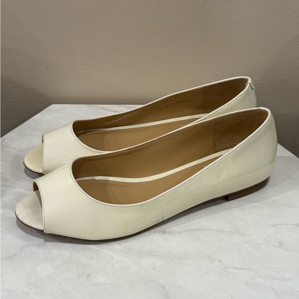 🔥Talbots Women's Cream Peep Toe Flats Sz 8🔥 - Picture 6 of 6